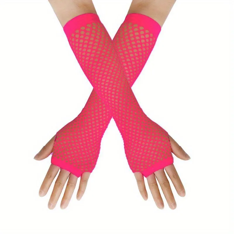 Fishnet Long Gloves for Punky Nightclub Style