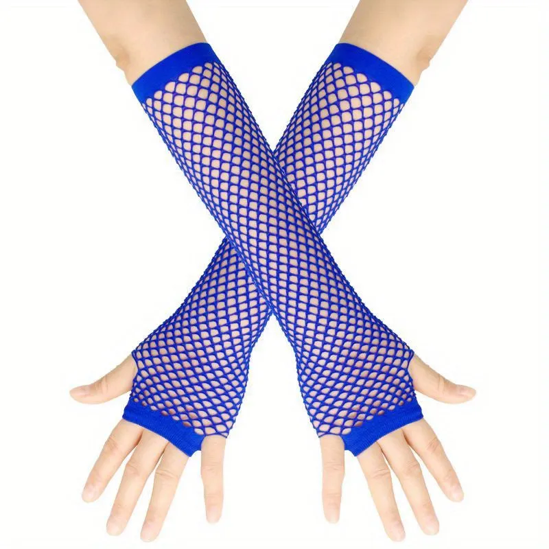 Fishnet Long Gloves for Punky Nightclub Style