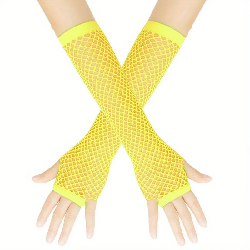 Fishnet Long Gloves for Punky Nightclub Style