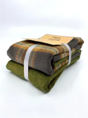 Flannel Scarf Kit - Kale and Walnut