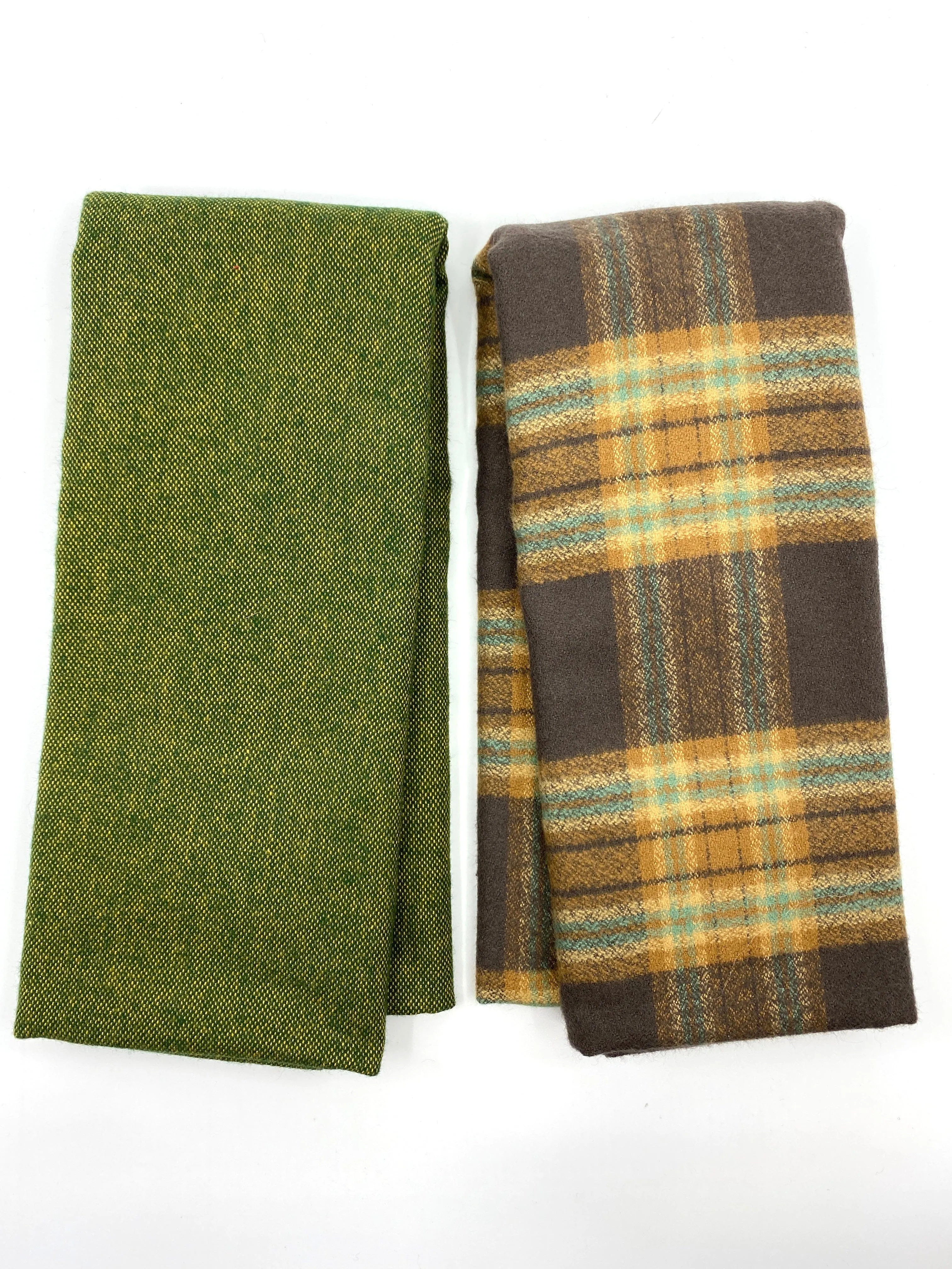 Flannel Scarf Kit - Kale and Walnut