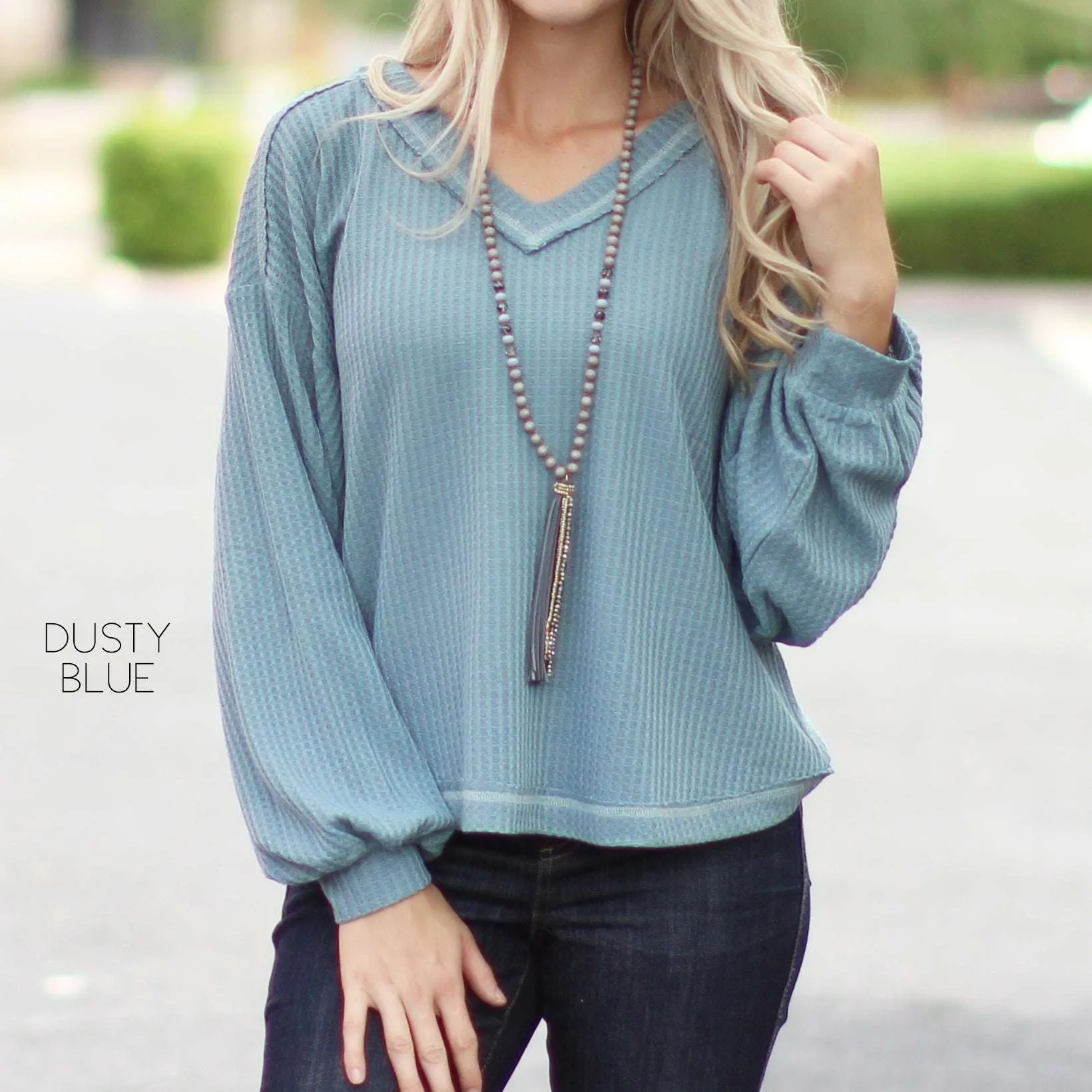 Flowy Waffle Top