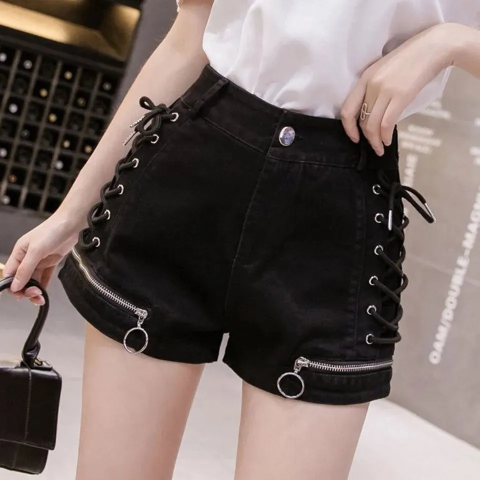 Funki Buys | Shorts | Women's Gothic Punk Lace Up Shorts