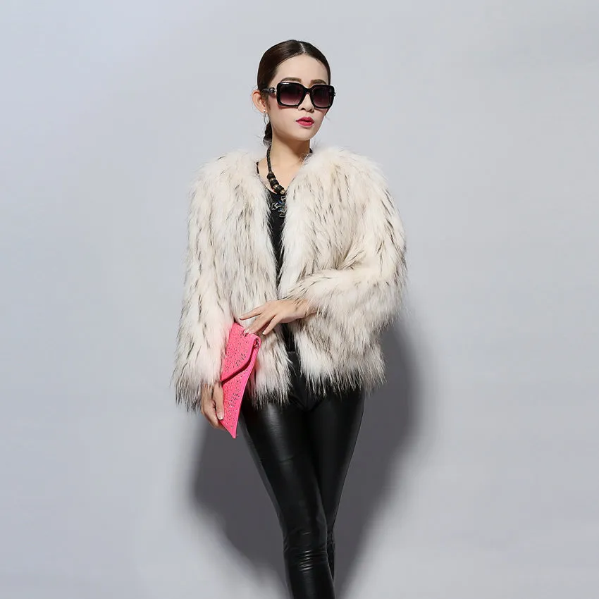 Fur Coat Cheap Knitted Raccoondog Fur Coat Jacket Overcoat Vest Waistcoat Fur Coat Jacket Women FS010402