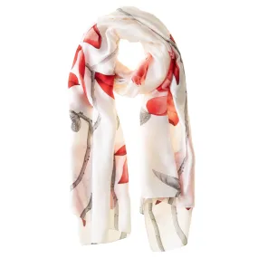 Galway Crystal Fashion Red Lilies Polyester Scarf