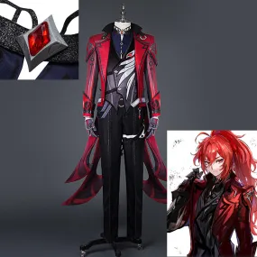 Genshin Impact Diluc Cosplay Costume Game Diluc Red Dead of Night Skin Uniform Suit