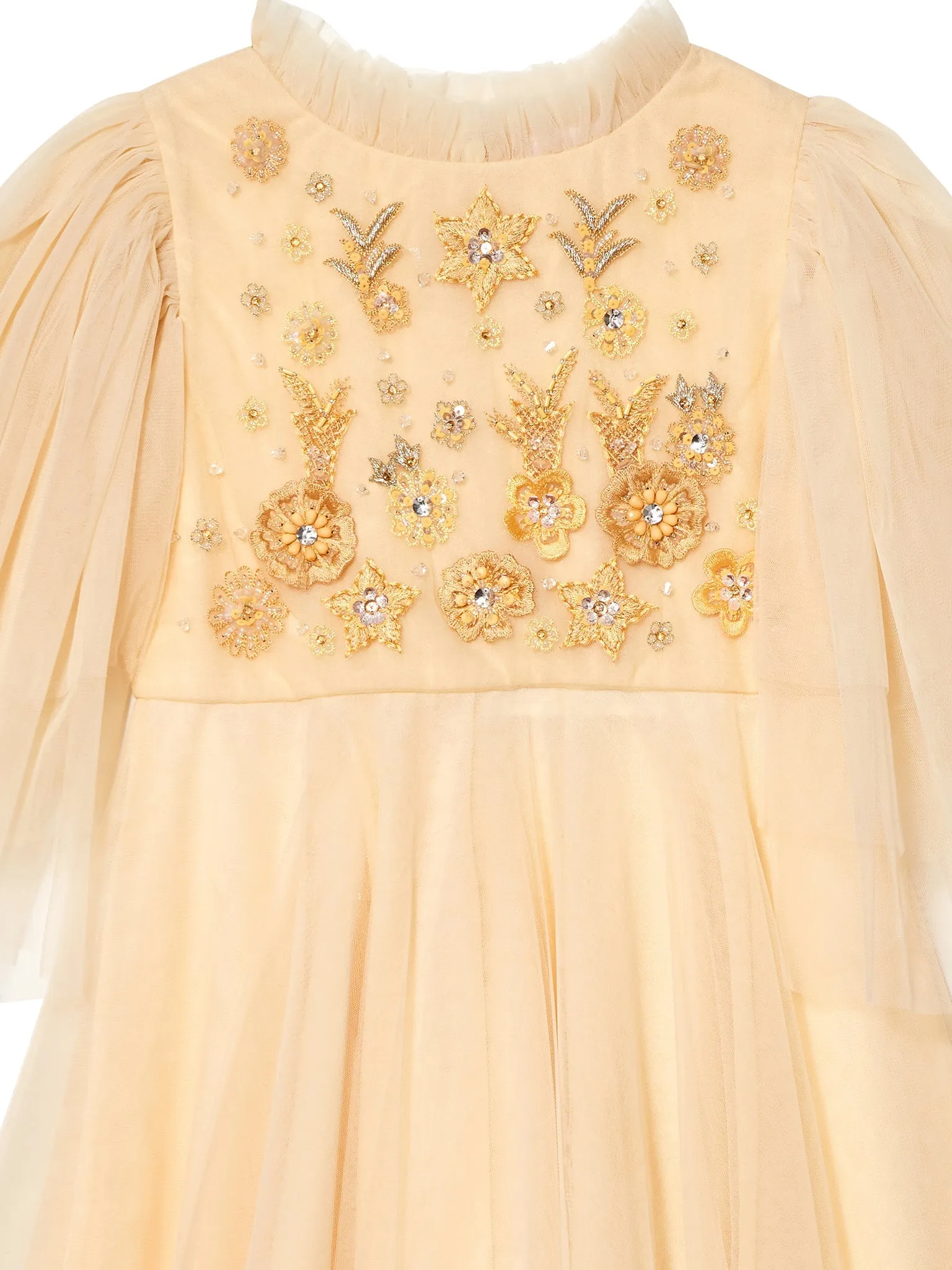 Gilded Floral Tulle Dress