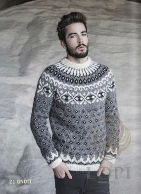 Gnótt Mens Wool Sweater Grey