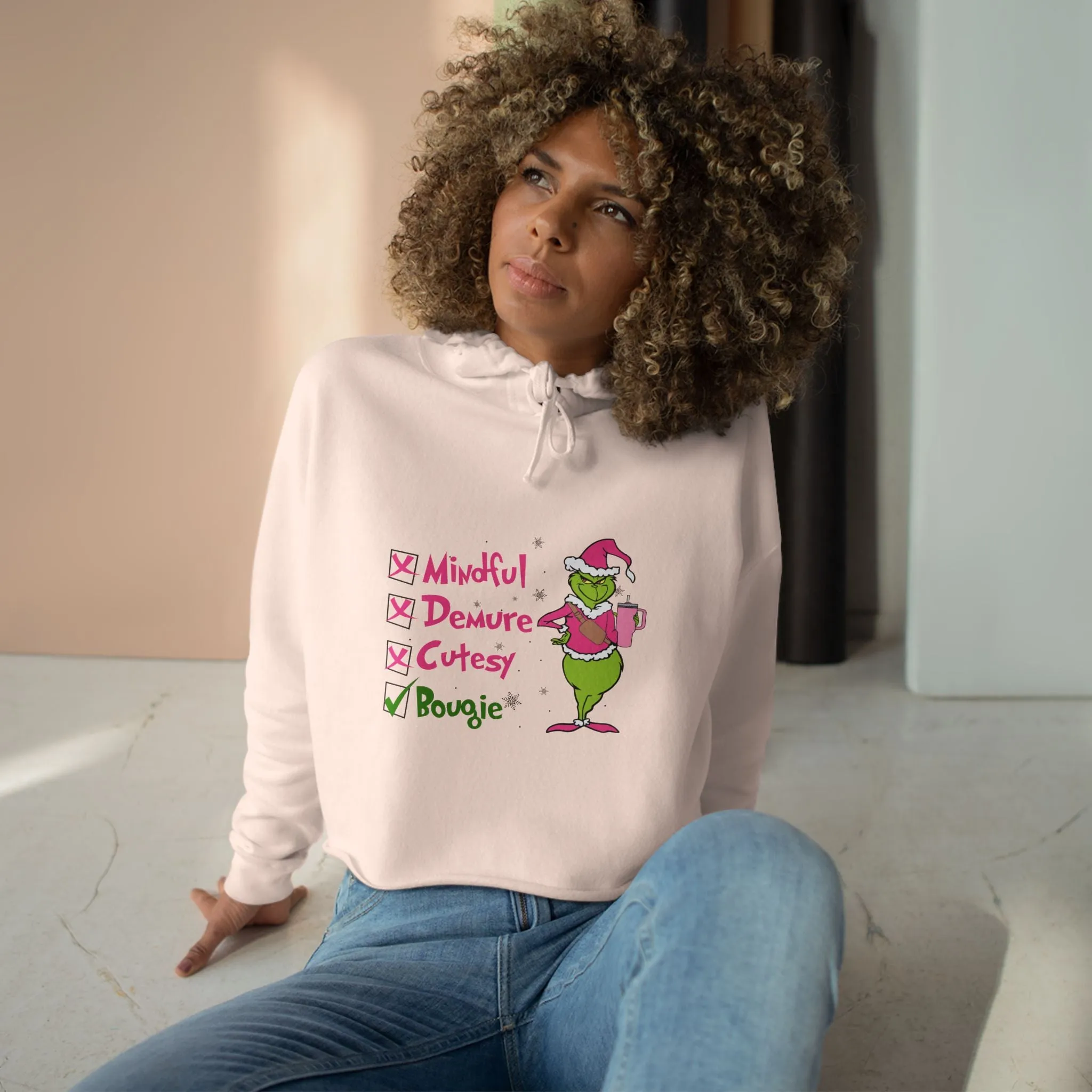 Grinch Cropped Hoodie