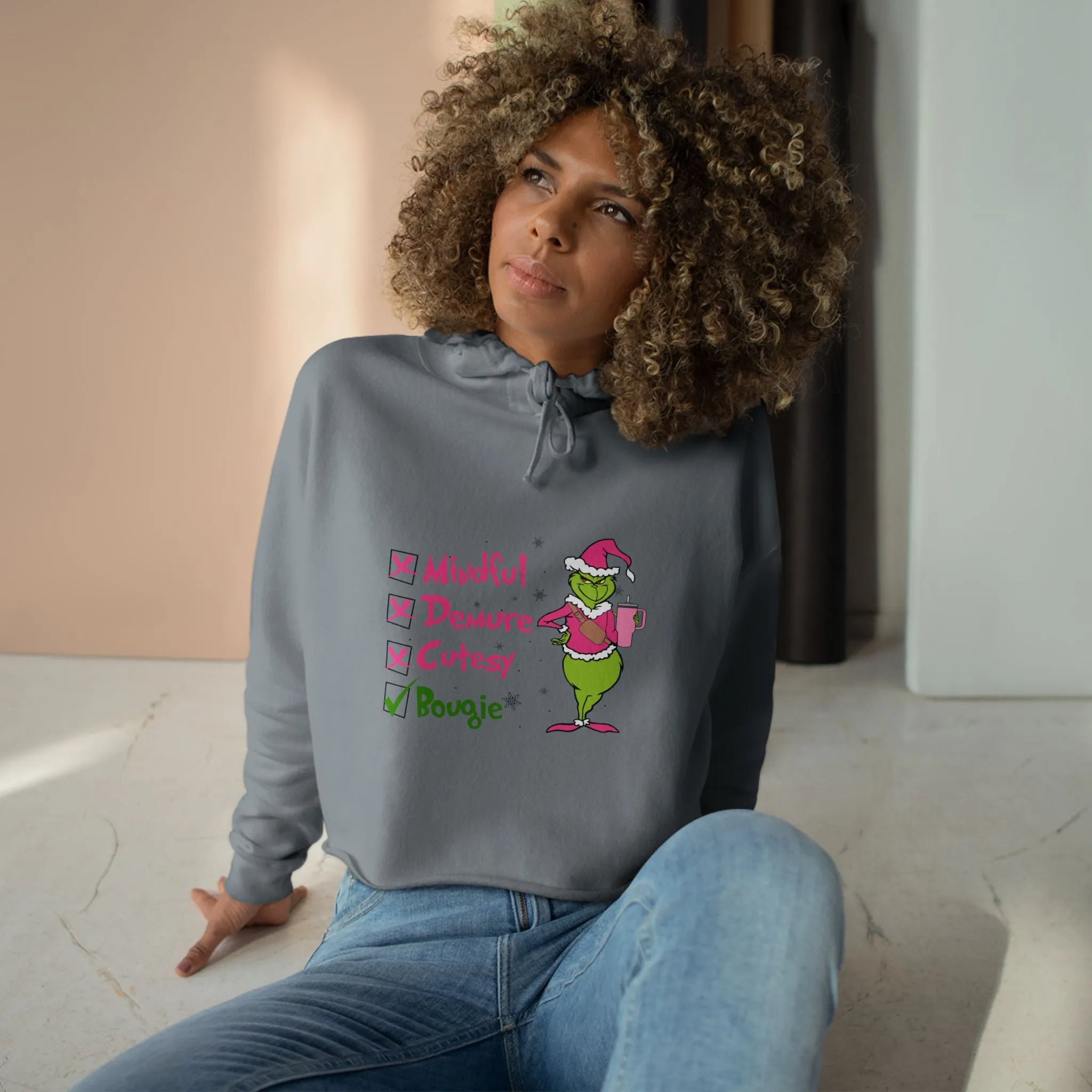 Grinch Cropped Hoodie