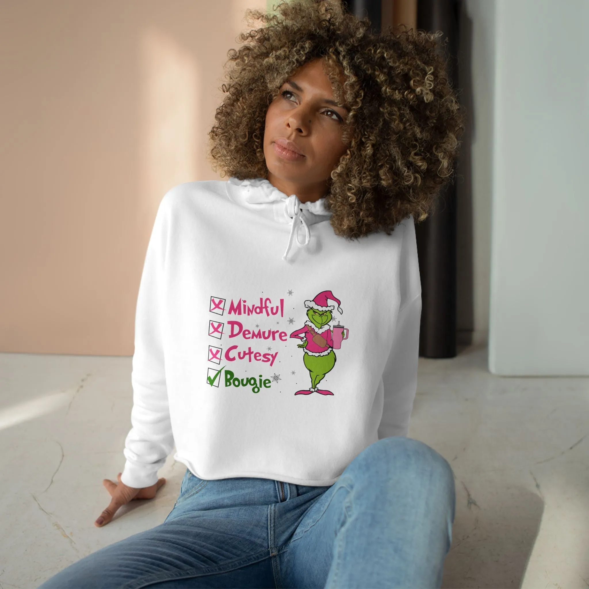 Grinch Cropped Hoodie