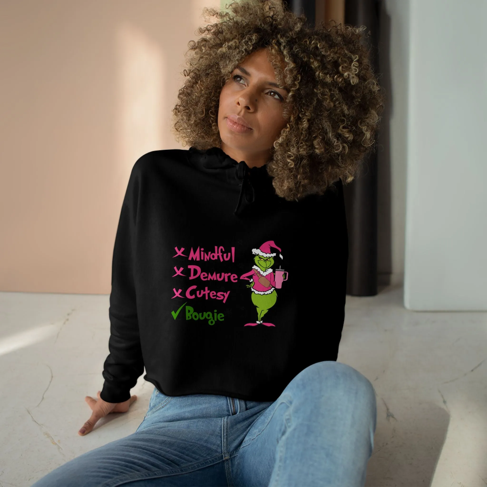 Grinch Cropped Hoodie