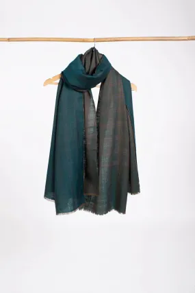 Hand Woven Teal Dual Shade Pashmina Shawl - AVONDALE