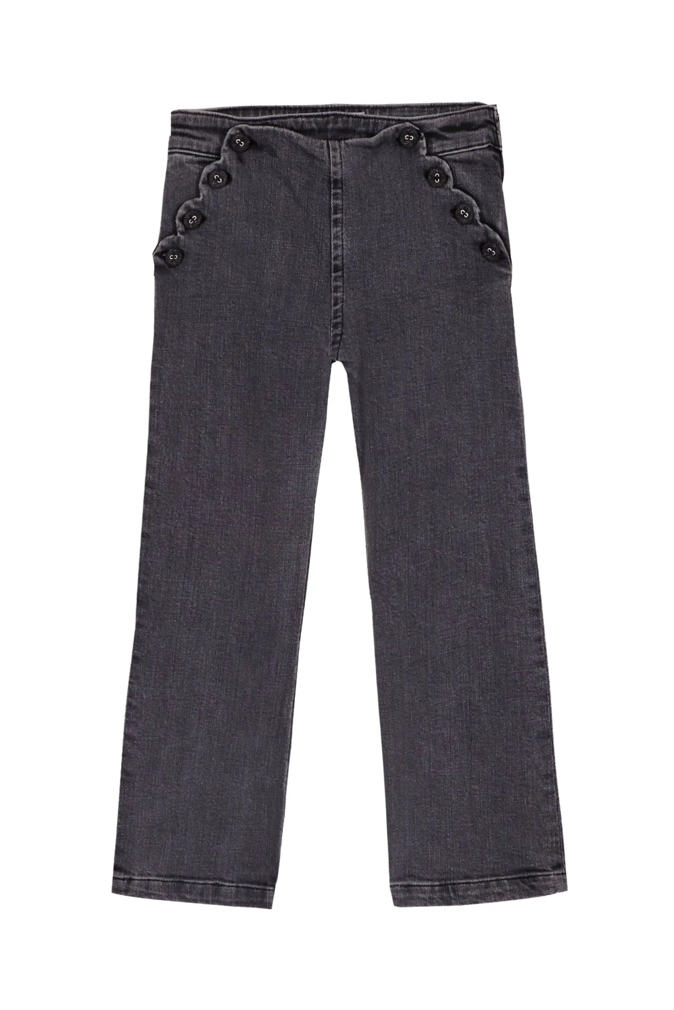 Heather Scallop Pocket Gray Jeans