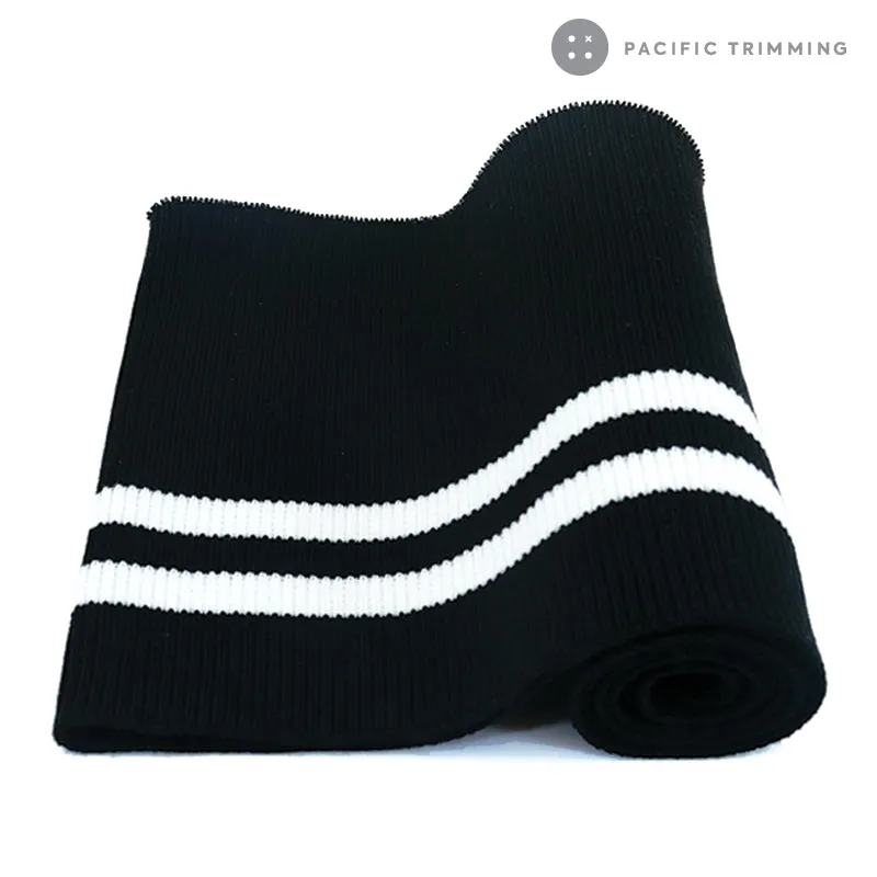 Heavy Weight Two Line Striped Rib Knit Multiple Colors