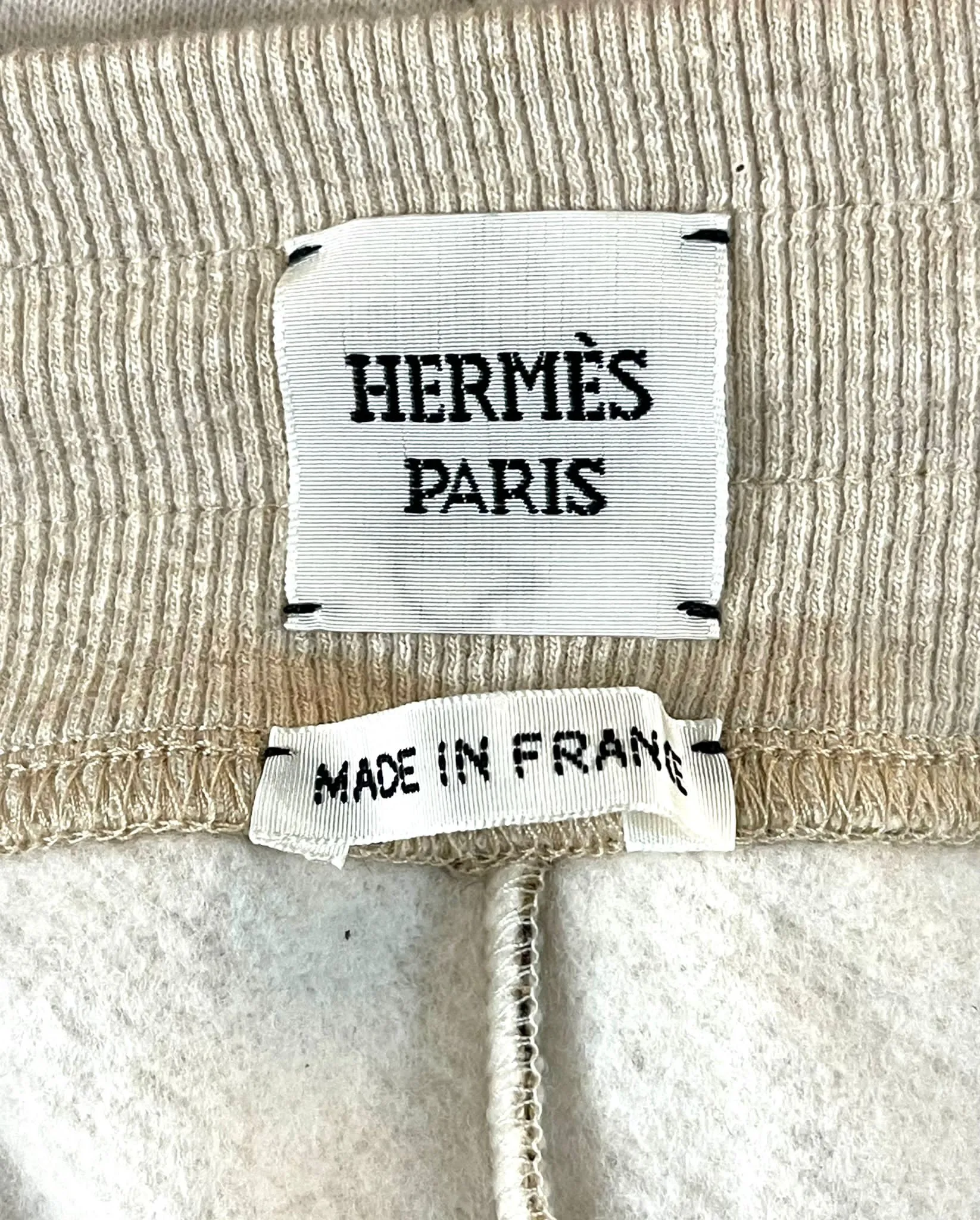 Hermes Bride De Cour Cotton & Camel Hair Sweater & Joggers. Size 42FR