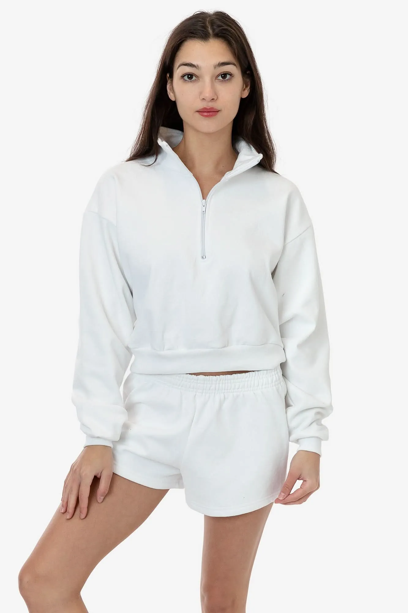 HF326 - Heavy Fleece Cropped Half Zip Pullover (Piece Dye)