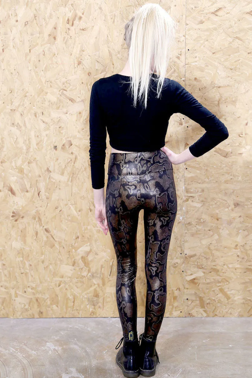 High Waisted Snake Skin Effect Leggings