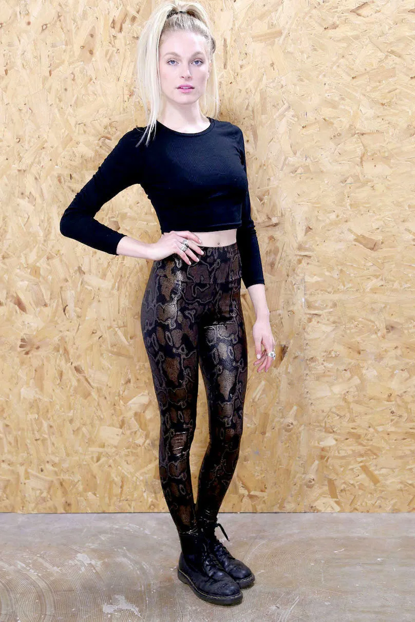 High Waisted Snake Skin Effect Leggings