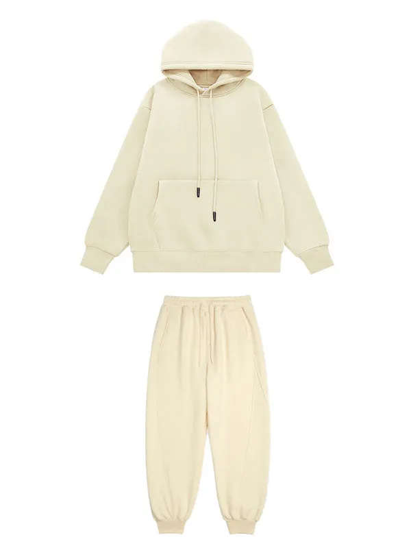 Hoodie & Sweatpants Set in Apricot Color