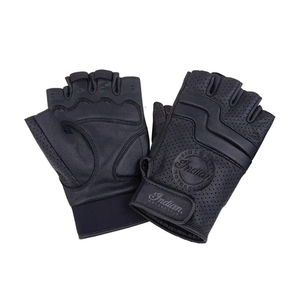 Indian Motorcycle Womens Leather Fingerless Denton Gloves Black