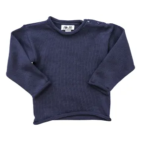 Jersey Rollneck Sweater- Navy