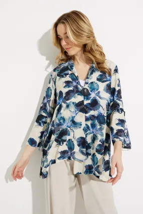 Joseph Ribkoff Sale, 232234 Floral Linen Shirt Jacket