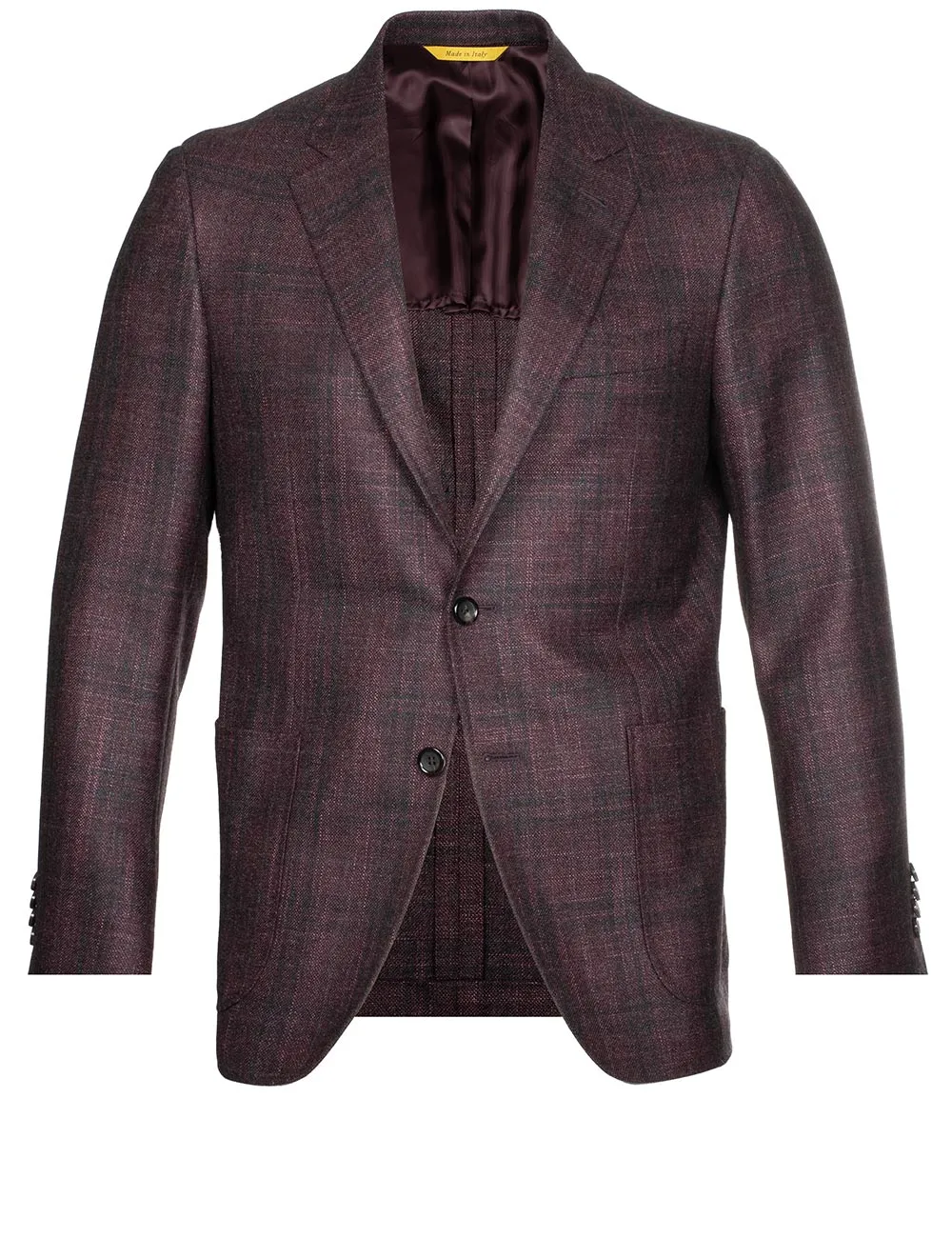 Kei Unlined Check Jacket Burgundy