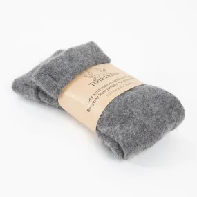 Large Grey Mix Cashmere Fingerless Gloves