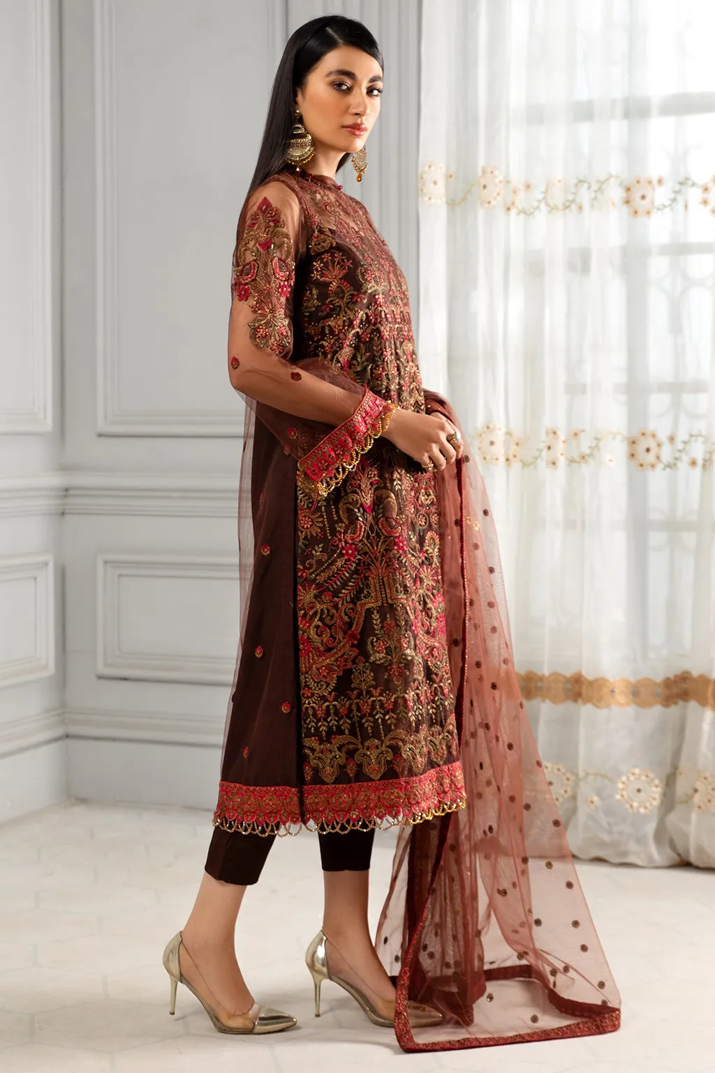 Latest Salwar Kameez Online USA in Brown Shade #PF322