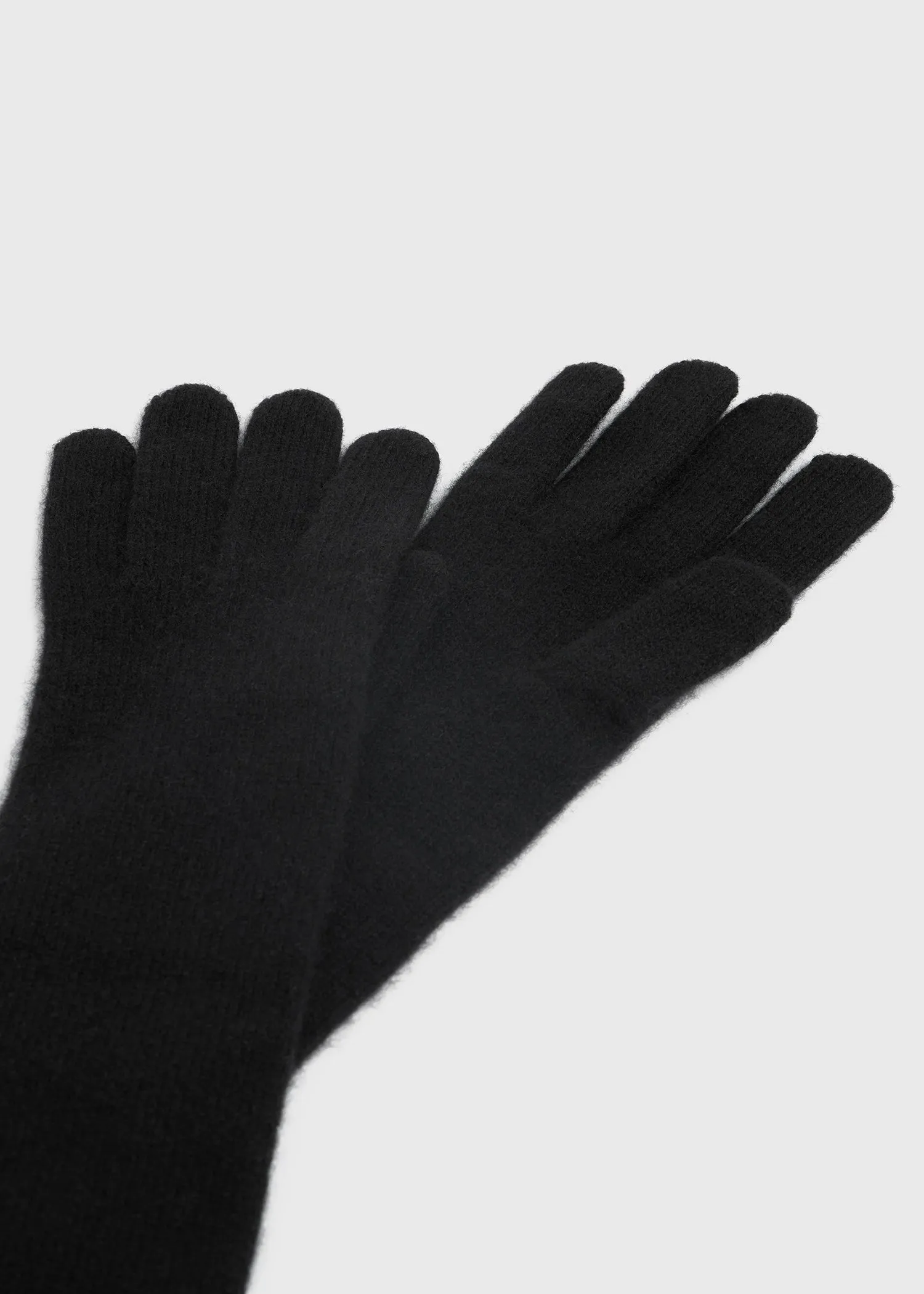 Long knit gloves black