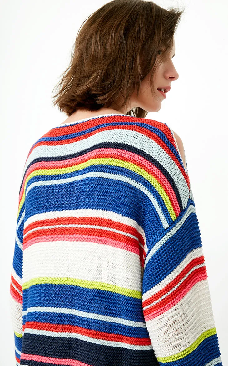 Loose Fit Colored Stripes Knit