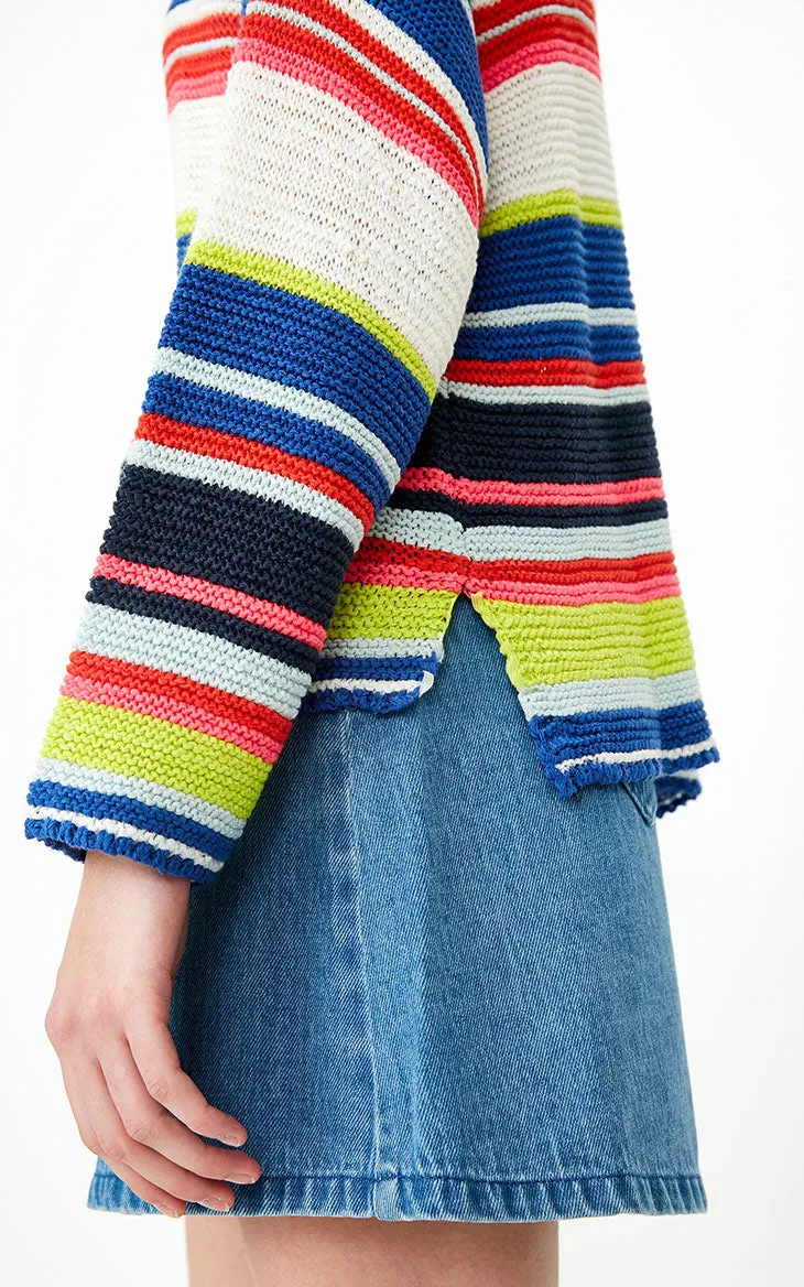 Loose Fit Colored Stripes Knit