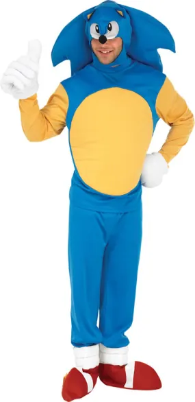 Mens Sonic The Hedgehog Fancy Dress 1990s Video Game TV Costume