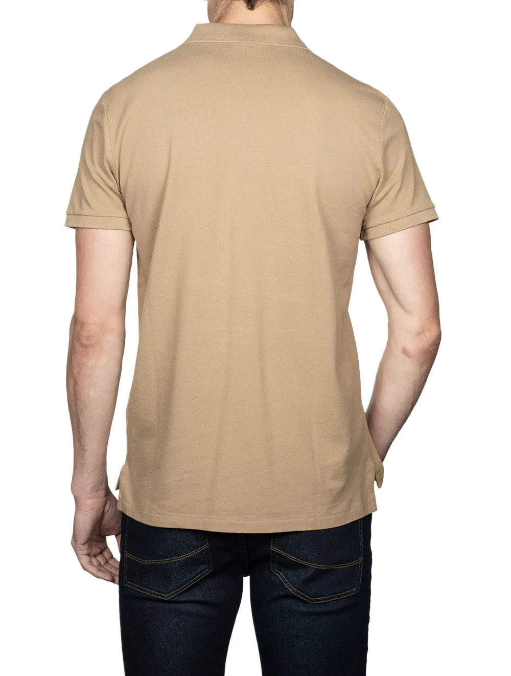 Mesh Polo Shirt Tan