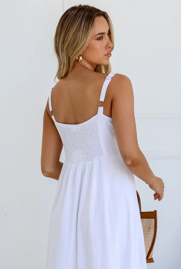 Mika Linen Midi - White