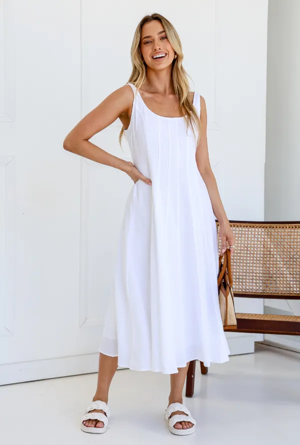 Mika Linen Midi - White