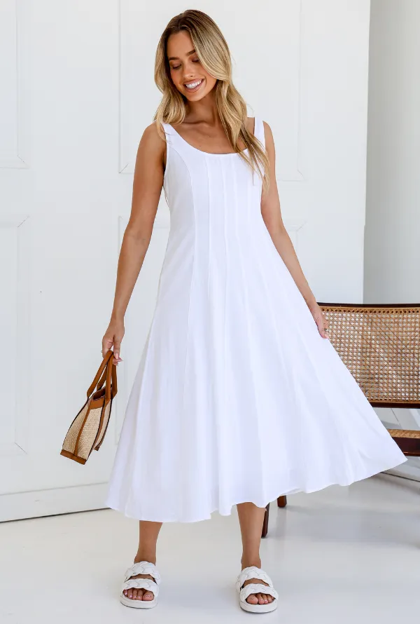 Mika Linen Midi - White