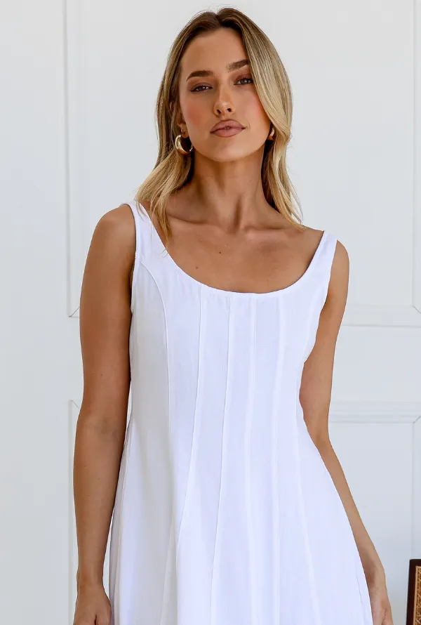 Mika Linen Midi - White