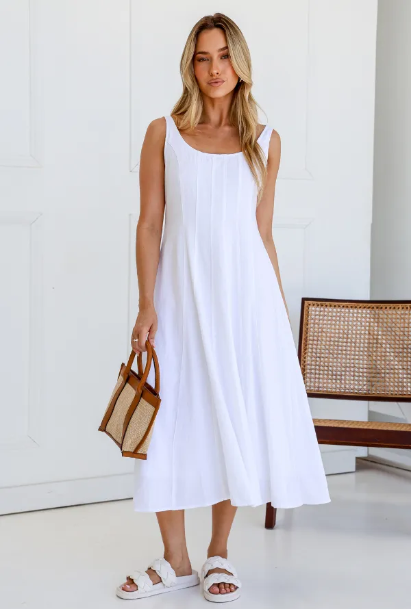 Mika Linen Midi - White