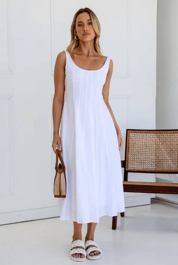 Mika Linen Midi - White