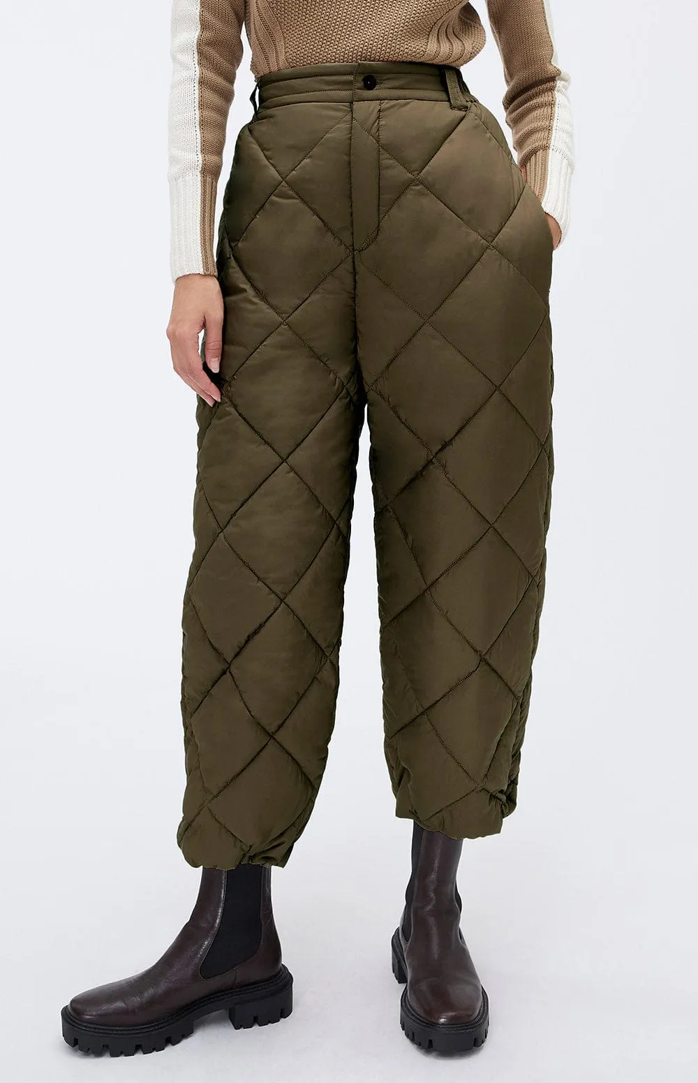 Mika Quilted Pant | Dark Moss