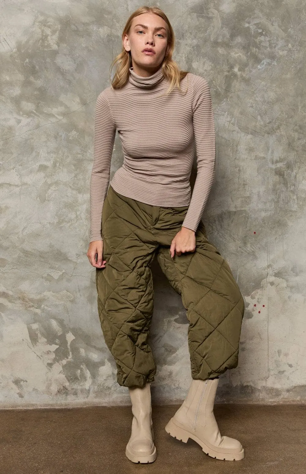 Mika Quilted Pant | Dark Moss