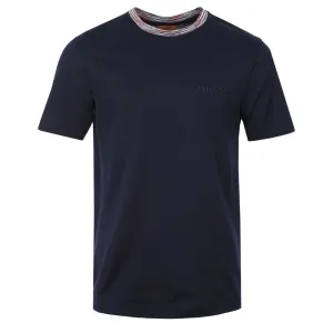 Missoni Stripe Contrasting Collar T-Shirt in Navy