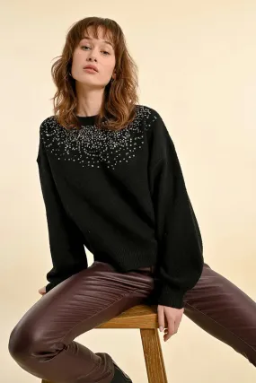 Molly Bracken Black Sequin Sweater