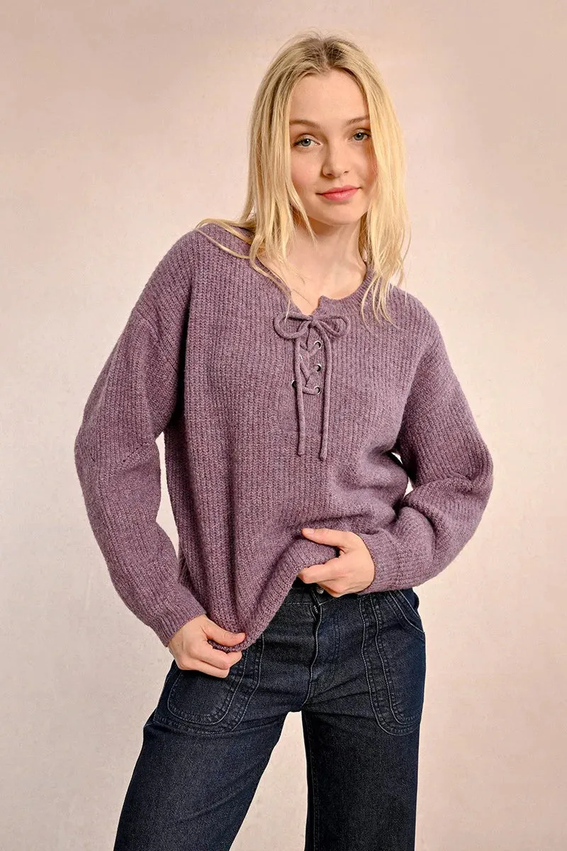 Molly Bracken Soft Knit with Tie Collar