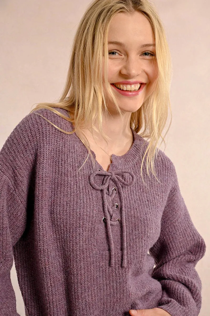 Molly Bracken Soft Knit with Tie Collar