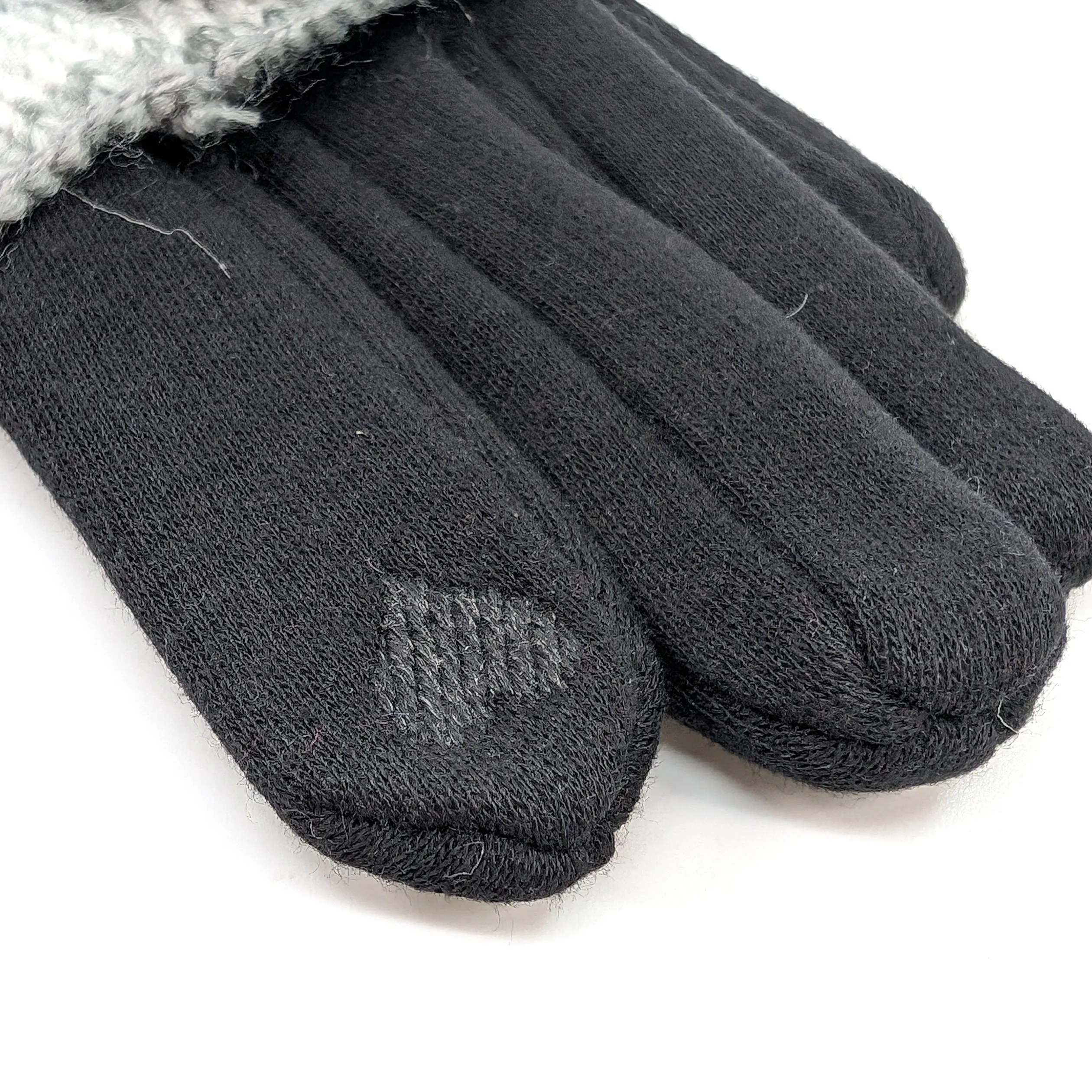 Multi Striped Two in One Gloves - Snowy Charcoal