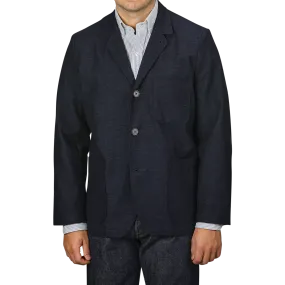 Navy Blue Birdseye Tweed 3 Button Jacket