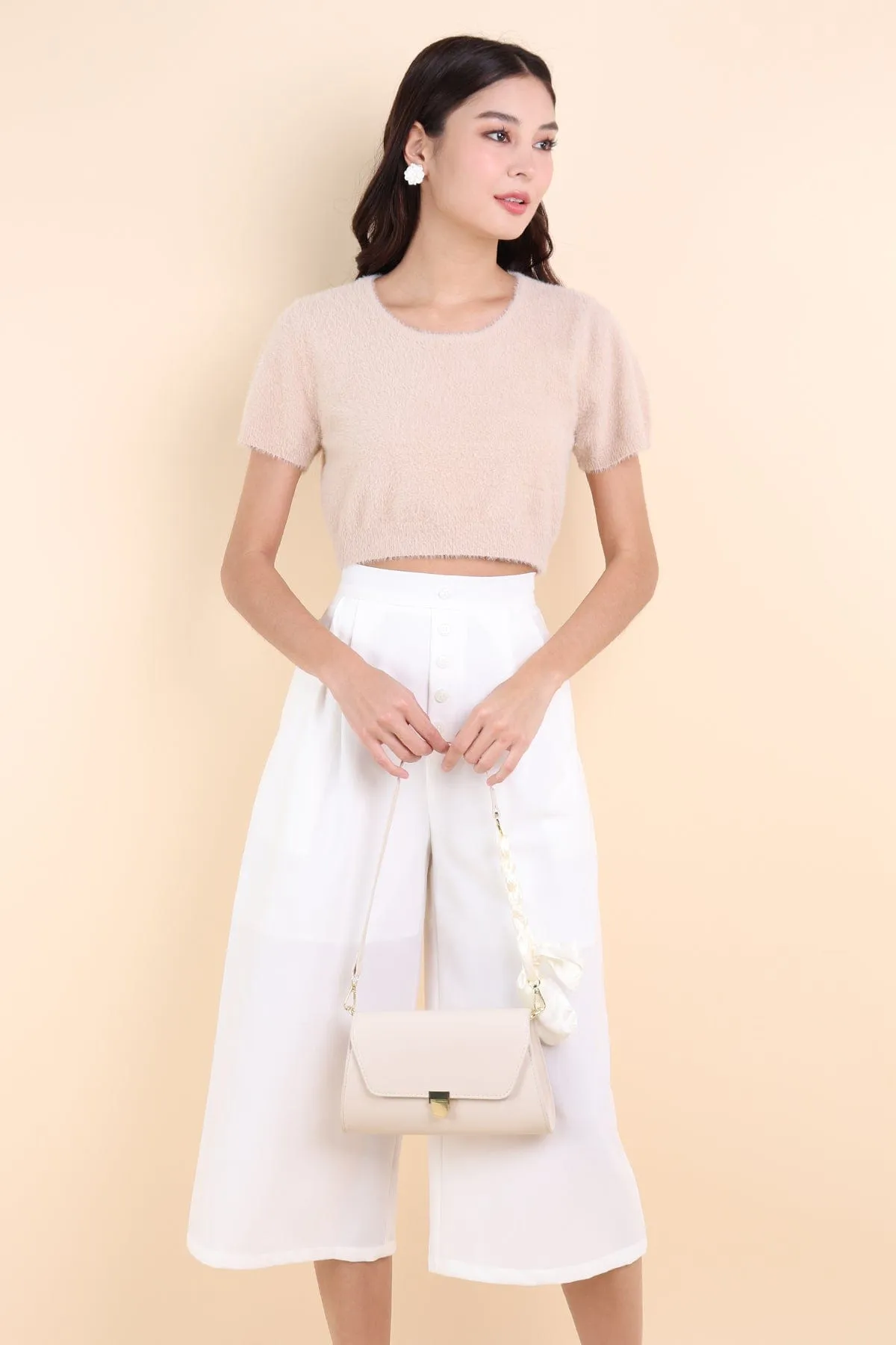 NELLIE BUTTON UP CULOTTES IN WHITE